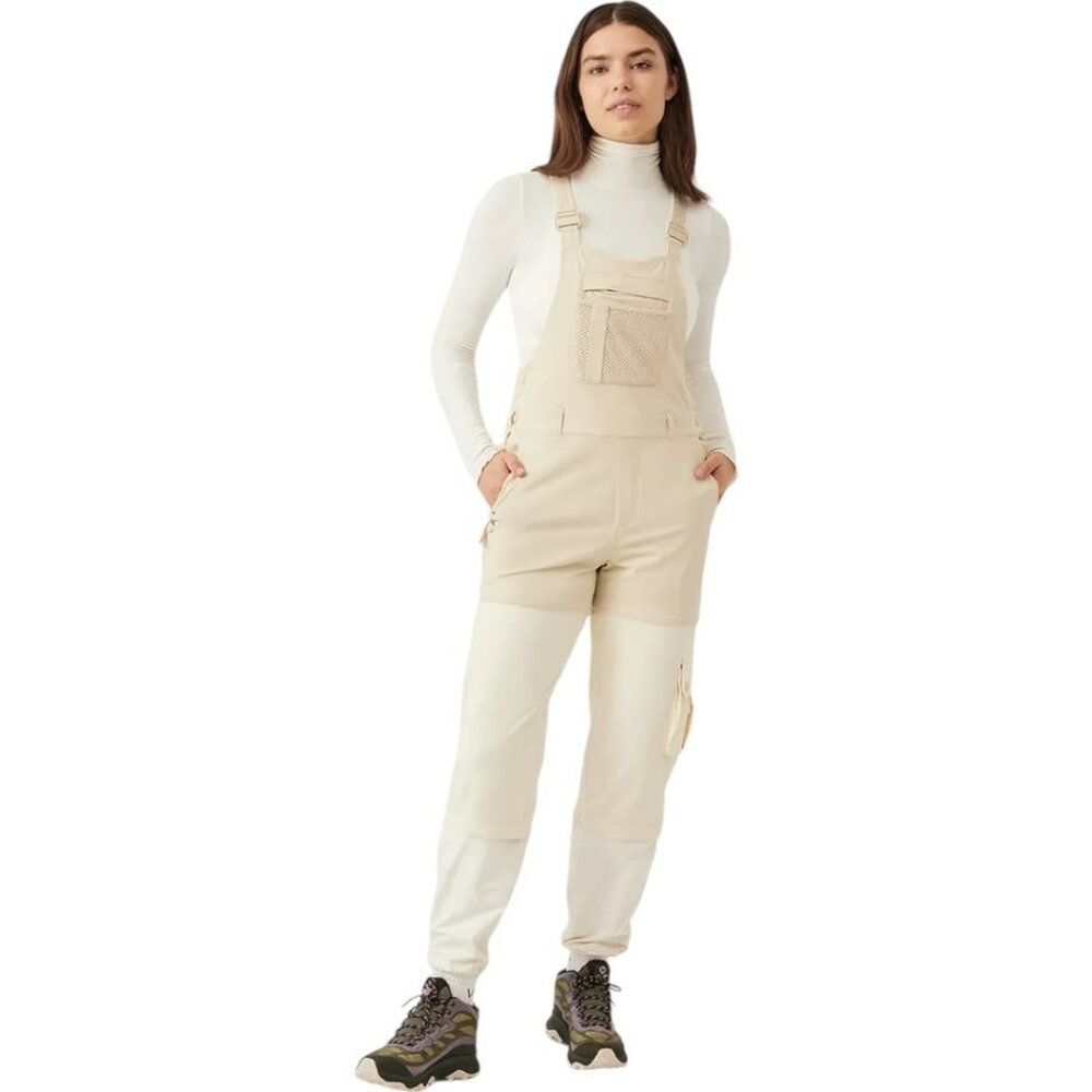 Outdoor Voices RecTrek Zip Off Overall In Linen Vanilla Sugar Size Medium Preppy
